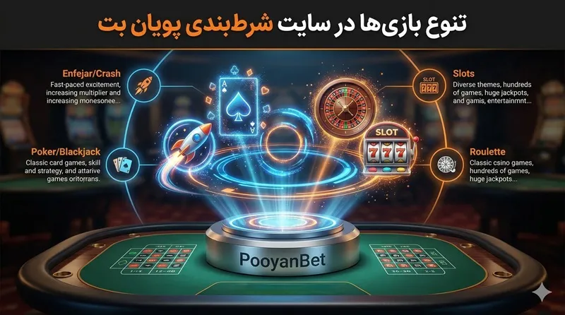تنوع بازی‌ ها در سایت شرط‌ بندی پویان‌ بت 🎮